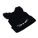 Women  Cat Ears Hat Knitted Acrylic Warm Winter Beanie Caps Crochet Fur