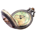 Australia Map Pocket Watch Analog Quartz Watch Bronze Chain Watch Unisex
