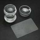 2pcs/set Clear Silicone Jelly Nail Art Stamper & Scraper Plate Stamping Tools