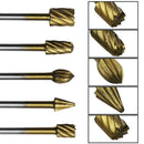 10pcs Routing Wood Rotary MIlling File Cutter Carving Rasps Deburrs HSS Titanium