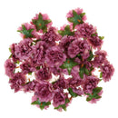 50pcs Artificial Silk Peony Bridal Flower Heads for Clips Wedding Purple
