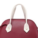 Shoulder Handbags Women Leather Shell Hit Color Crossbody Bags (Wine Red)
