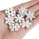 20* Christmas Snowflakes Wooden Pendants Xmas Tree Ornaments Hanging Decor Cute