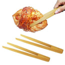 Bamboo Kitchen Tongs 9.6 Inch Reusable Tongs Tool for Cooking, Toast, Bagel N2J9