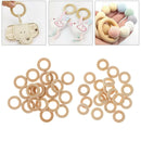 40Pcs DIY Jewelry Making Wooden Teething Ring for DIY Crafts Decor 25mm 30mm