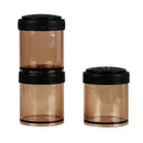 Stackable Jars 3 Pots for Tea Coffee Dried Food Storage Travel Outdoor