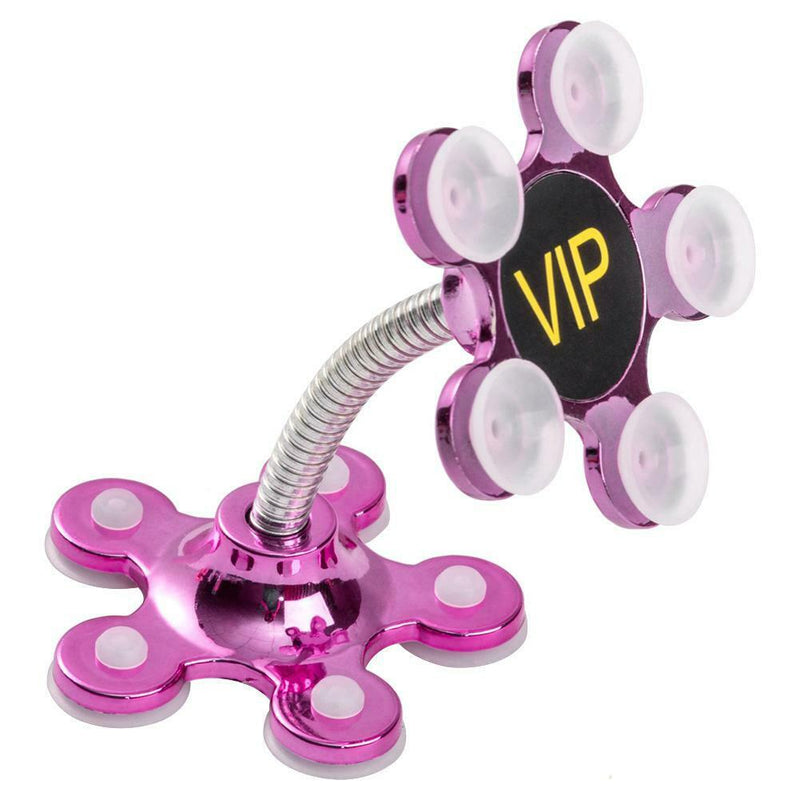 Flower Car Phone Stand 360 Rotatable Magic Suction Cup Holder Random Color