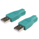 2Pcs PS/2 male to USB female port adapter converter for PC keyboard mouse Pip ME