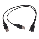 20cm USB2.0 Splitter Y 1 Female to 2 Male Data Charger Cable Extension Cord