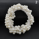 3Pcs Elegant Women Pearls Beads Hair Band Rope Scrunchie Ponytail Jewelry Holder