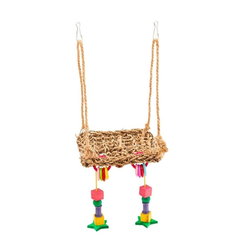 Pet Bird Parrot Swing Chewing Toys Cozy Hammock Fun Play Chew Stand Toys