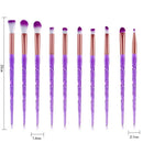 10Pcs Diamond Handle Makeup Brushes Set Crystal Spiral Handle Foundation Bl B3I1