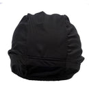 Children Black Pure Color Fiber Elastic Swimming Swim Cap Hat