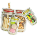 Mason Jar Zipper Bags Snack Sandwich Zipper Closure Bags Reusable Airtight