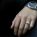 1 Pcs Elegant Diamond Men's Ring Crystal Open Rings Wedding Jewelry For Men