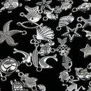 100pcs Mixed DIY Ocean Fish & Sea Creatures Charms Pendants Jewelry Making
