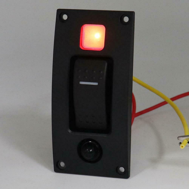 1 Gang Boat Marine RV Truck Switch Panel ON-OFF Rocker Switch w/ Circuit Breaker