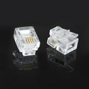 100X 4 Pin RJ11 RJ-11 6P4C Modular Telephone Phone Crystal Plug Connector