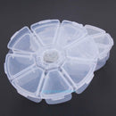 2Pcs Empty Nail Art Rhinestone Beads Storage Case Display Box Clear Compartments