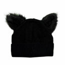 Women Devil Horns Cat Ear Winter Beanie Crochet Braided Ski Cap Wool QA Kni J5M5