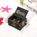 Retro Wooden Hand Cranked Music Box Home Crafts Ornaments Children Gifts A