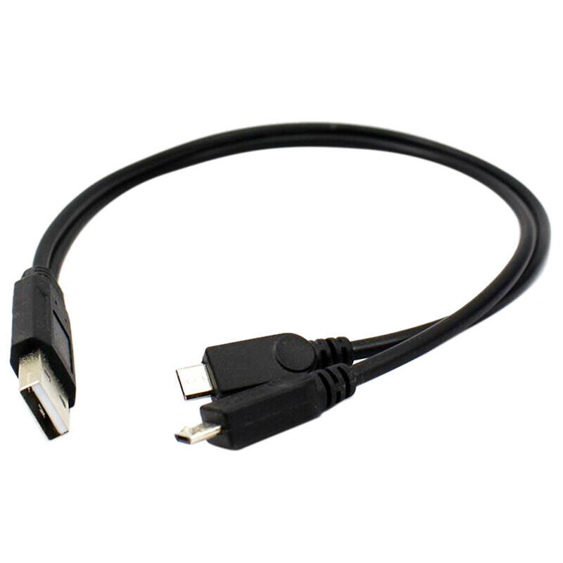 Usb 2.0 Male To Dual 2 Micro Usb 2.0 Male Data Charger Cable Cord OZ
