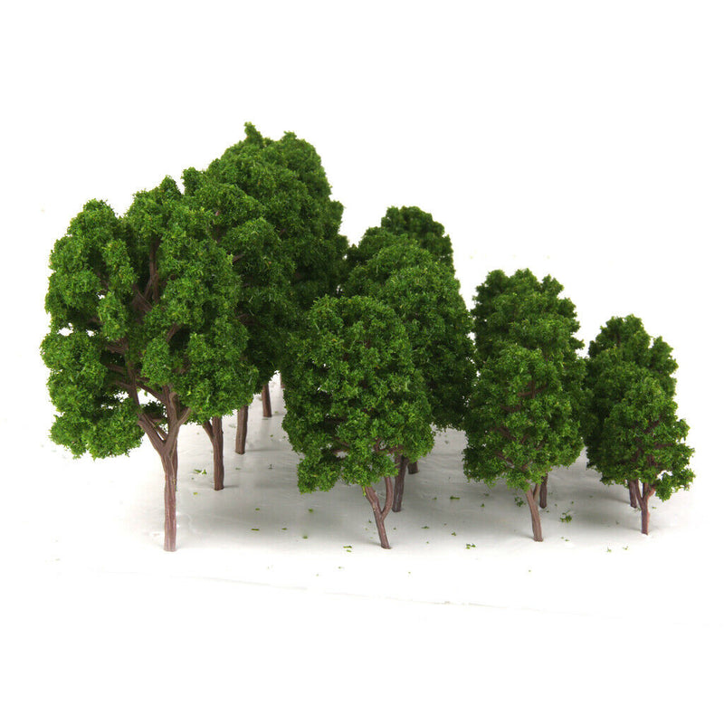 20 Tree Models Train Railway Wargame Diorama Scenery Lanscape 1/75-200 Green