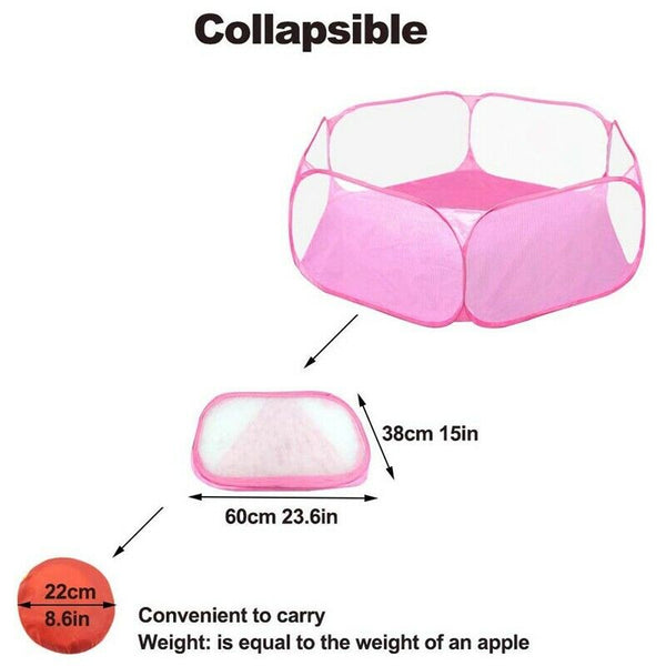 Small Animals Cage Tent Breathable Pet Playpen Open Outdoor/Indoor Exercise