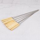 10pcs stainless steel 35cm barbecue bbq skewers needle kebab kabob stick M&E