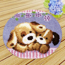 Two Dogs Latch Hook Rug Making Kits for Teen Girls with Wooden Crochet Hook