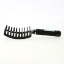 Professional Ribs Comb Women Wet Massage Styling Tool Hairbrush(Black) A
