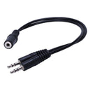 Black 3.5mm female to 2 of 3.5mm Male Audio Splitter Cable for speakers or  U9A1