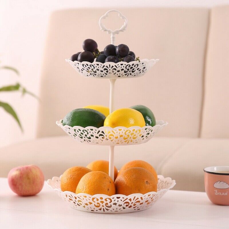 1 Set Of 3-Tier Fruit Plate Cake Holder Fruit Stand Beautiful Home Decorati