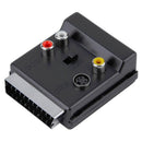 Newest able Scart Male to Female S-Video 3 RCA Audio Adapter black Convecto