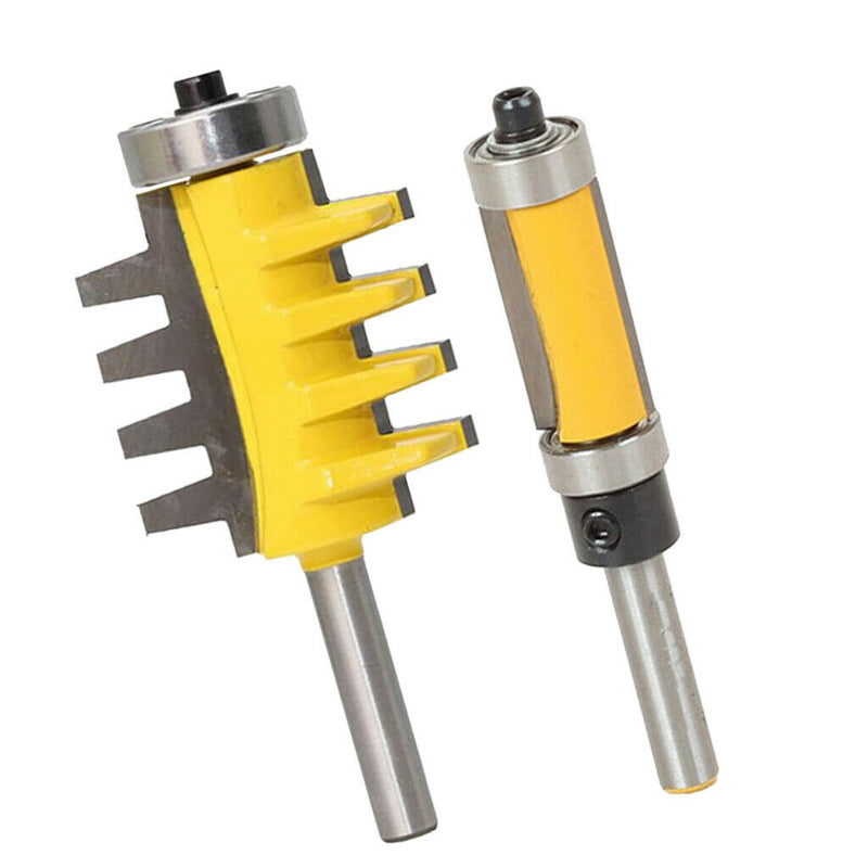 1/4-inch Shank Bearing Flush Trim Router Bit + 8mm Shank Finger Reversible Joint