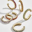 6Pcs Fashion Ear Cuff Set Earring Women Colorful Crysatl Cartilage Ear Clip G BX