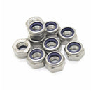 M3 x 0.5mm 304 Stainless Steel Nylock Nylon Insert Hex Lock Nuts 50pcs O5O1