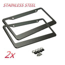2pcs 12in x 6in Stainless Steel Car Auto License Plate Frame Covers Kit A