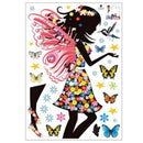 Angel butterfly wings Beautiful girl color Wall Stickers L7U5