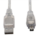USB 2.0 to IEEE 1394 Firewire 4 Pin 4 feet Extension Cable for Digital Came