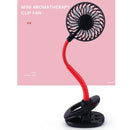Mini Aromatherapy Clip Fan USB Rechargeable Electric Ventilator (Black)