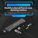 Blueendless Usb C Hub 5 in 1 Aluminum 5Gbps Type C Adapter With Sd/Tf Card