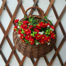 Artificial Flowers Wall Mounted Basket Wall hanging plant pots Wicker Wall  Q1R5
