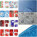 3 Pc/set Happy Santa Toilet Seat Cover Rug Bathroom Set Decor Soft Christmas