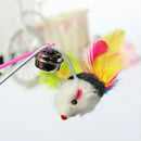 Durable Pet Cat Bell The Dangle Faux Mouse Rod Roped Funny Fun Playing ToyBDA Gw