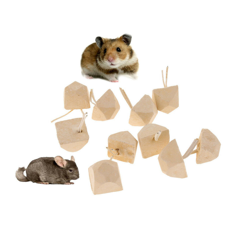 10pc Parrot Teeth Grinding Toys Bird Squirrel Hamster Calcium Stone Chewing