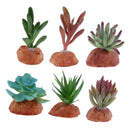 6PCS Aquarium Fish Tank Plants Succulents Reptile Hideaway Decoration - Reptile