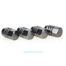 4pcs Wheel Tyre Tire Valve Stems Air Dust Cover Screw Caps Car Truck Bike Gray