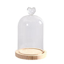 Decorative Glass Dome with Wooden Base - Cloche Bell Jar Display DIY 15cm