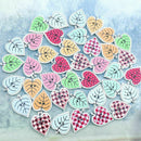 Color Random Leaf Shape 2 Holes Wooden Buttons for Sewing Crafting Pack of